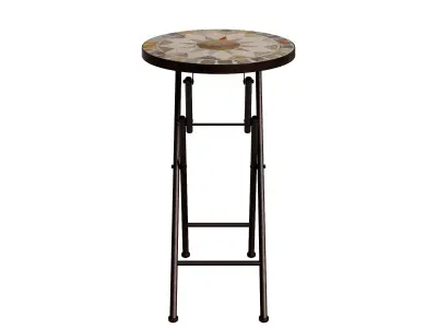 Outdoor Folding End Table With Sunburst Design Low-poly 3D model