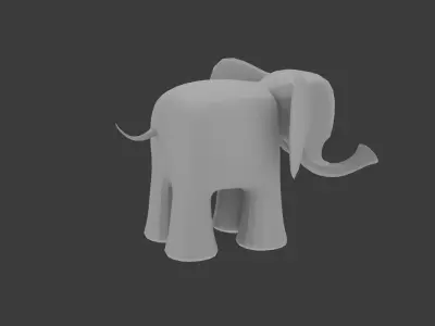 Base Mesh - Stylized Baby Elephant Low-poly 3D model