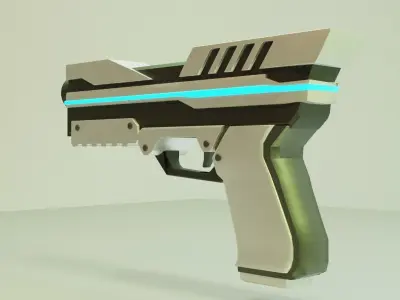 Sci-fi Pistol Low-poly 3D model