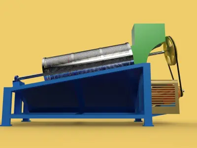 ROTARY DRUM SAND SIEVE MACHINE SCREENING SIEVER SEPARATOR GRAIN 3D model