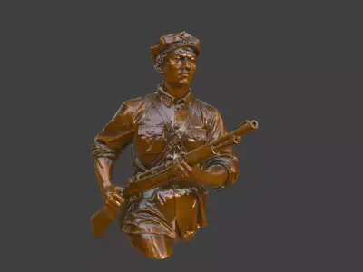 Military sculpture warrior military battle war hero soldier 3D print model purchase