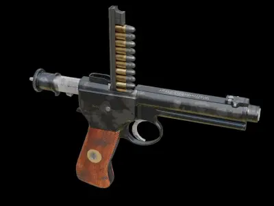 Roth Steyr model 1907  M7 Low-poly 3D model
