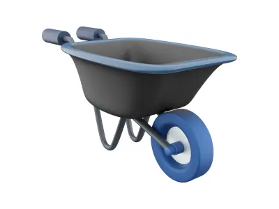 Garden cart cartoon icon 3D model