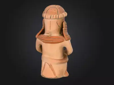 Aztec Sculpture Low-poly 3D model
