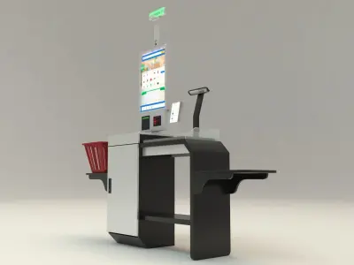 Automatic Shopping Cashier Low-poly 3D model