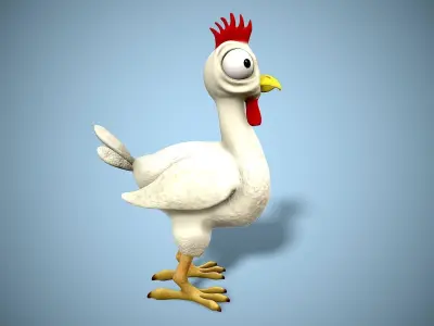 cartoon chicken Low-poly 3D model get