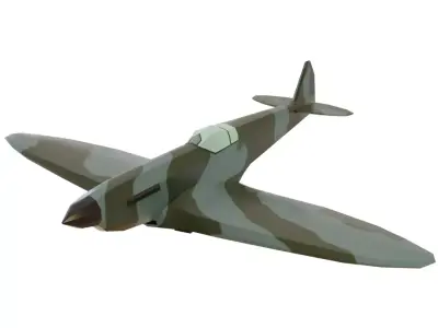 Spitfire Low Poly Low-poly 3D model