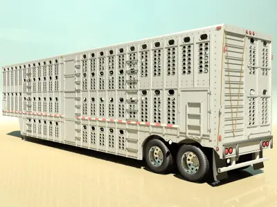 Livestock Semi Trailer 3D model