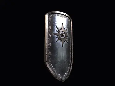 Medieval Shield Low-poly 3D model 13