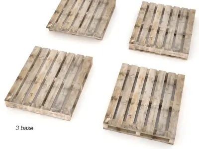 European wood pallet - 02 Low-poly 3D model