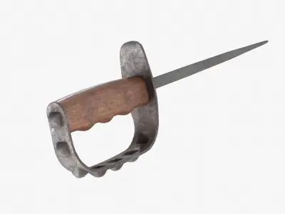 M1917 Trench Knife dirt finish Low-poly 3D model