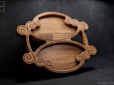 Antique Style Tray 4 - CNC Files for Wood 3D model