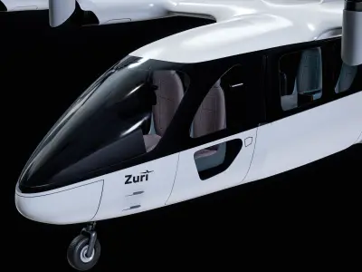  Zuri eVTOL Flying Taxi White PBR 