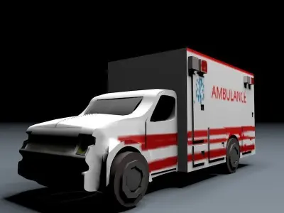 Ambulance 3d model Low-poly 3D model