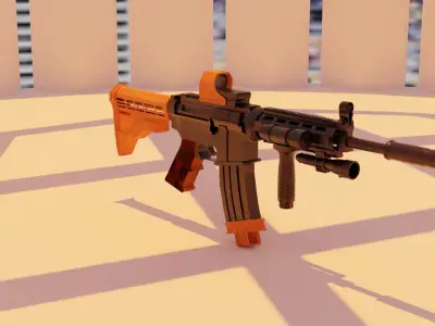 M4A1 Rifle low poly Free low-poly 3D model