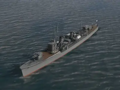 JAPANESE DESTROYER KAGERO 3D MODEL 3D model