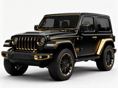 Luxury Gold and Black Off-Road Jeep 3D Model V02 Low-poly 3D model