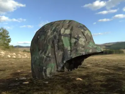 Composite camouflage Helmet Low-poly 3D model