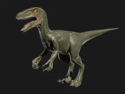 Velociraptor t-rex dinosaur Low-poly 3D model
