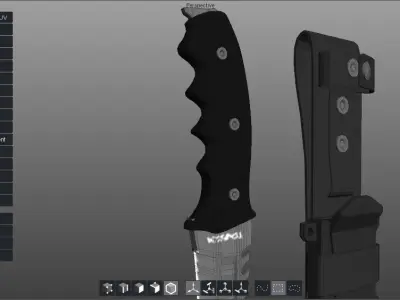 Knife with case 3D model