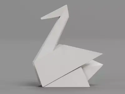 Paper Swan Low-poly 3D model