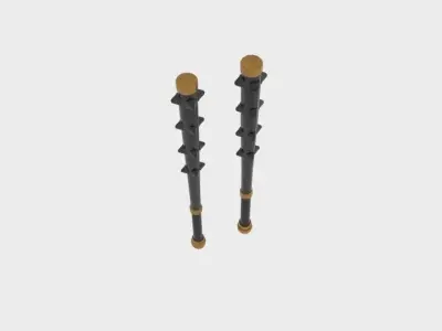Barbarian Spiked Club Larp Weapon Low-poly 3D model