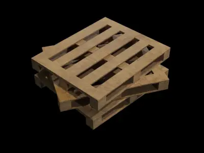Wooden Cargo Pallet Low-poly 3D model