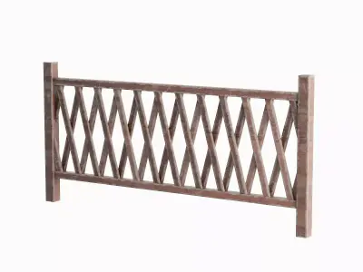 Wooden Fence C 02 Low-poly 3D model