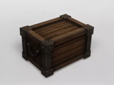 Medieval Wooden Storage Crate 3D model