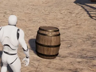 Old wooden barrel - PBR Game Ready Low-poly 3D model Low-poly 3D model