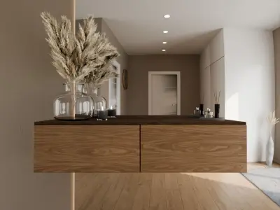 Minimalistic hallway interior design  Free 3D model