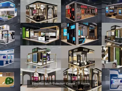 Exhibition Booth Collection  Corona 3D Model Pack purchase