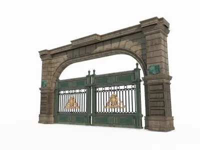 Classical architecture gate iron gate 3D model
