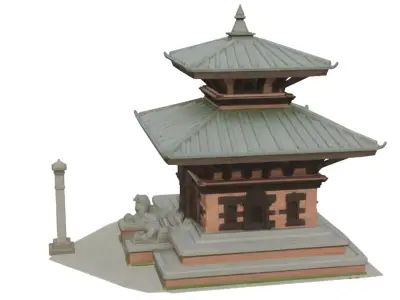 Historic Pagoda Temple Architecture  Ultra Detailed 3D Asset Low-poly 3D model