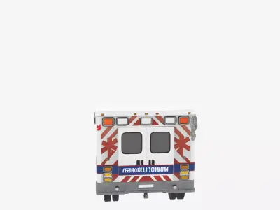 3D Detailed Emergency Medical Ambulance Transport Vehicle Model 3D model
