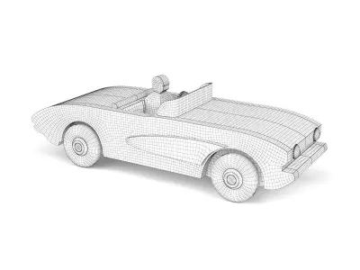 Wooden toy car 41 3D model