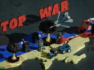 Stop War Ukraine Low-poly 3D model