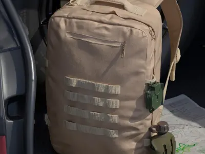  Military Survival Pack with Compass and Flask Green 