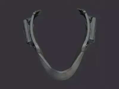 Ballistic face armor mask Low-poly 3D model