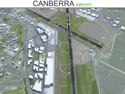 Canberra Airport 10km Low-poly 3D model