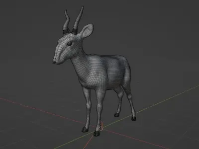 Central Asian wild animal Saiga antelope 3D model