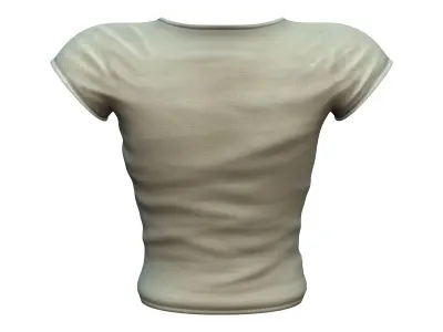 Nice Loose Military Green Safari Tshirt Low-poly 3D model