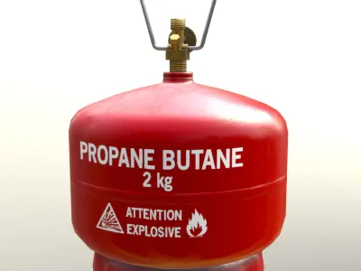 Gas Cylinder 2 kg Red Low-poly 3D model