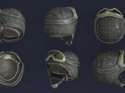 Helmet Low-poly 3D model shop
