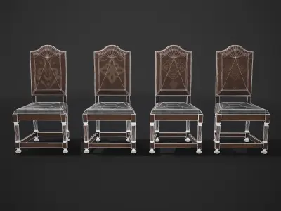 Elegant High Chair Low-poly 3D model