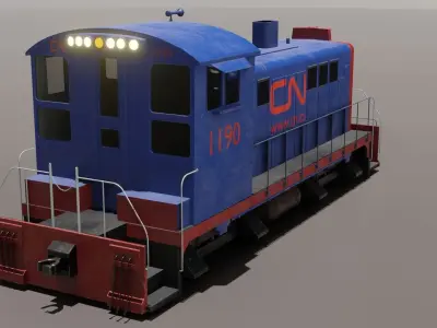 Diesel locomotive 3D model  Low-poly 3D model