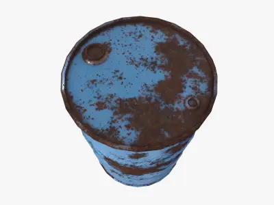 Painted Rust Barrel Low-poly 3D model