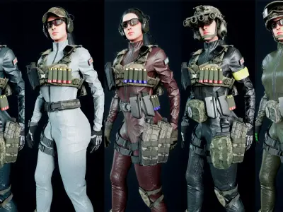 Military-Soldier-Female-AAA Low-poly 3D model