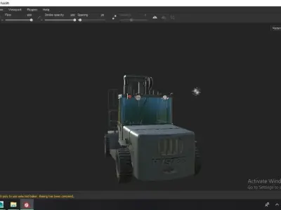 Forklift game ready low poly PBR model Low-poly 3D model