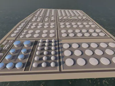 Petrochemical-Industrial Complex and Oil Gas Rig 3D model purchase